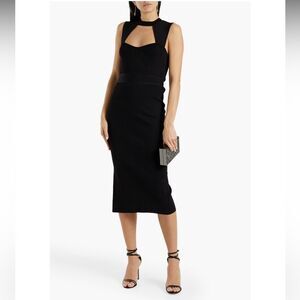New HERVÉ LÉGER Cutout ribbed bandage midi dress Black XS